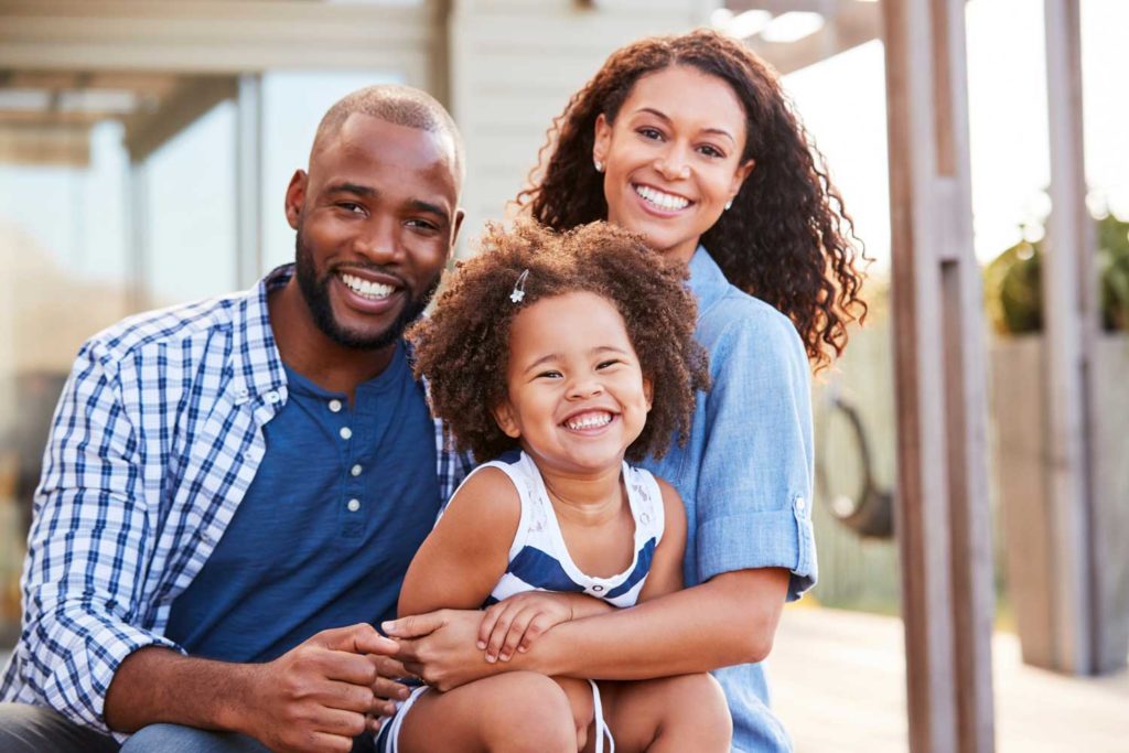 happy, smiling family stock photo